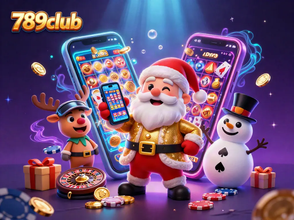 Experience the excitement of 789club with cartoon characters celebrating jackpot slots in a lively casino