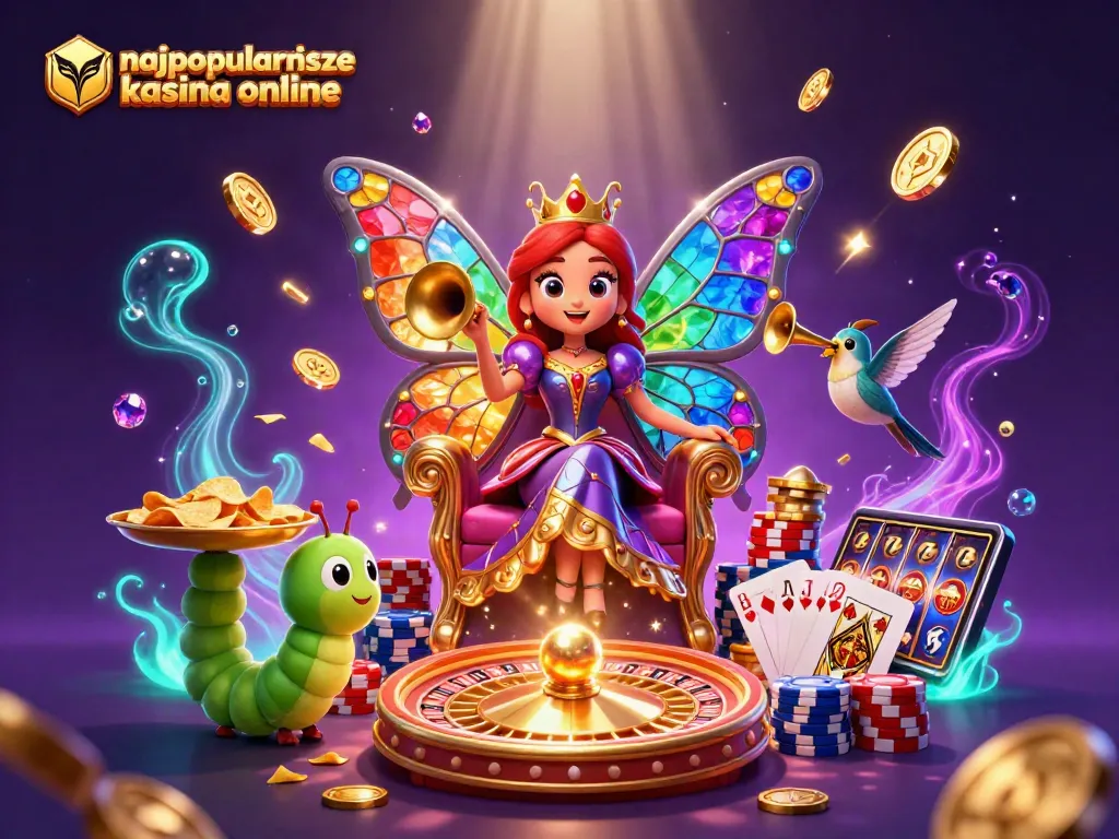 Engage in the thrill of najpopularniejsze kasyna online with a vibrant, dynamic casino illustration filled with action.