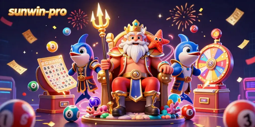 Engage in thrilling gameplay at sunwin-pro with vibrant lottery elements and character-focused casino action.