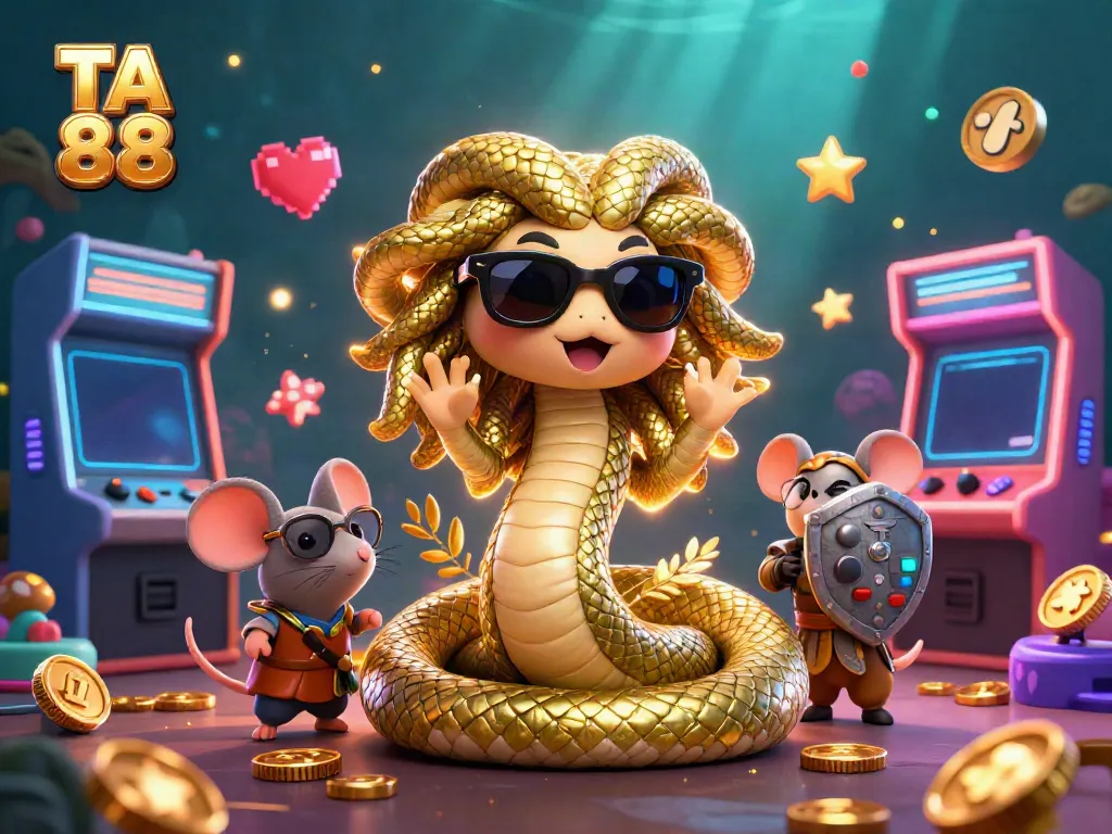 Experience the vibrant gaming world of TA 88 with dynamic characters and glowing casino elements.