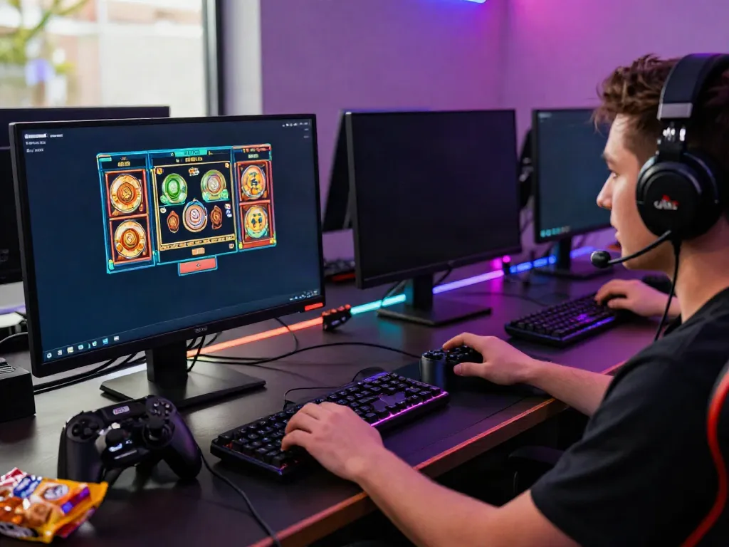 Player enjoying slot88 games in an engaging gaming setup