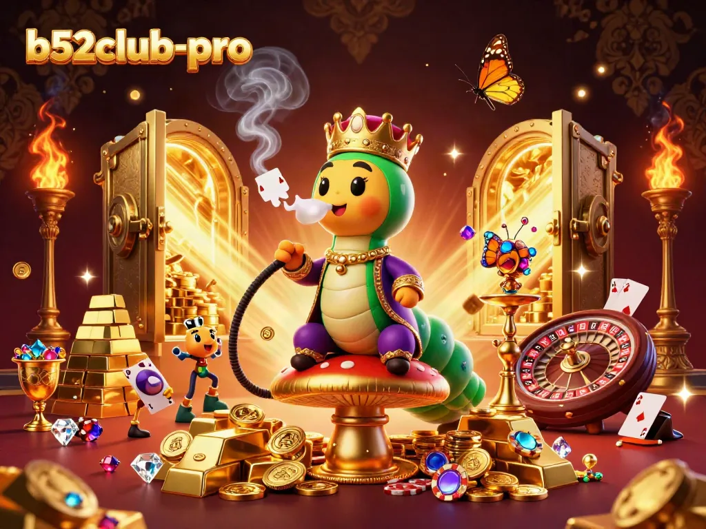 Experience thrilling gameplay with b52club-pro featuring vibrant casino visuals and a unique caterpillar character.