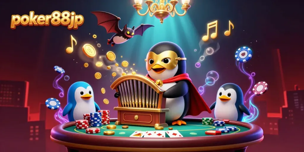 Experience exciting poker gameplay with poker88jp in vibrant, dynamic 3D illustration.