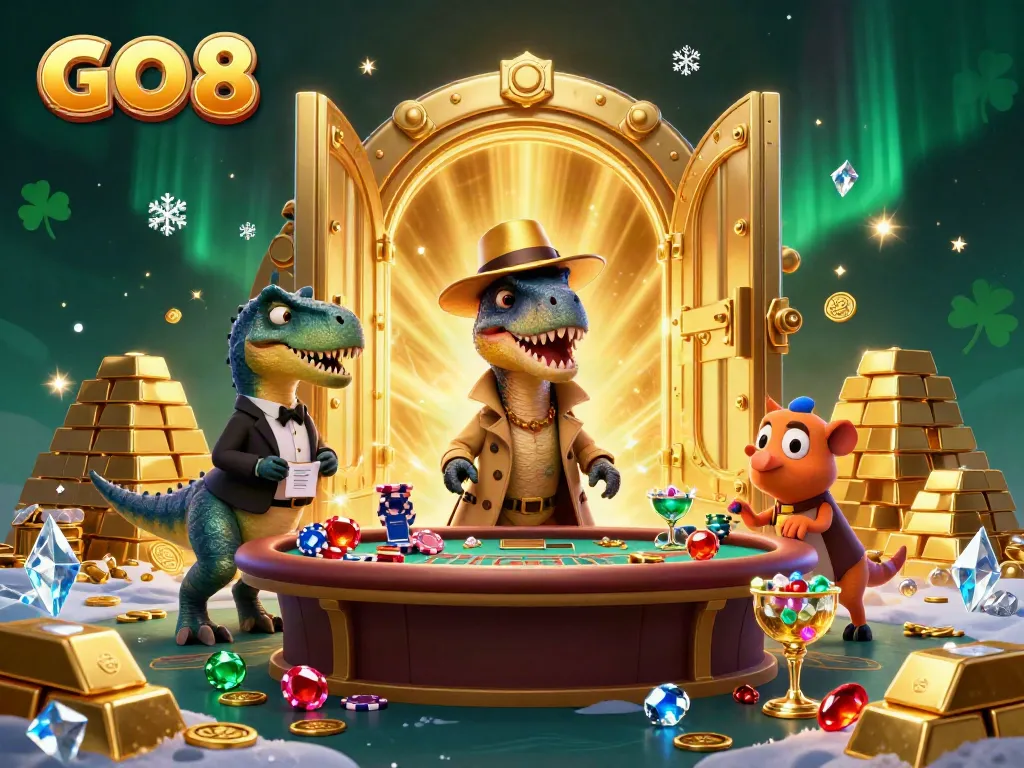 Experience the excitement at GO 8's blackjack table with thrilling characters and treasures!