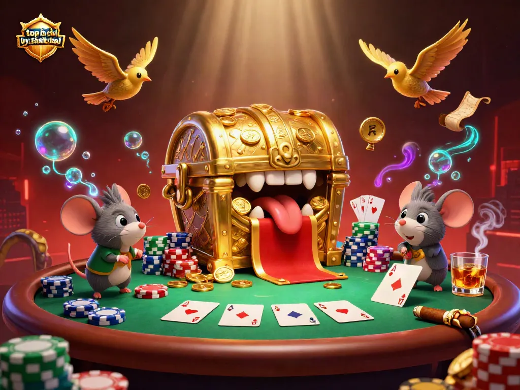 Engage with top nhà cái uy tín nhất featuring vibrant treasures, poker elements, and captivating casino atmosphere.