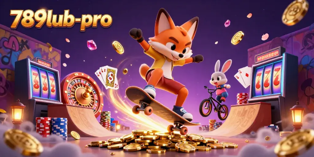 Experience exciting gaming action with 789lub-pro as you witness a vibrant 3D casino adventure.