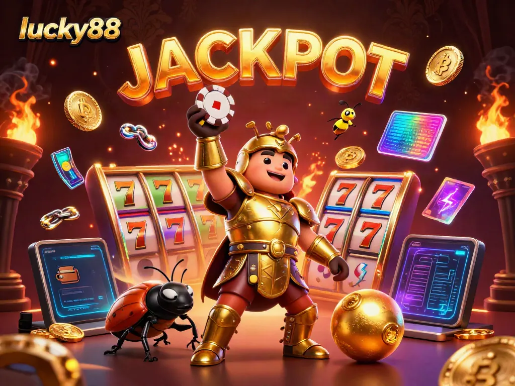 Experience thrilling wins at lucky88 with vibrant casino elements and jackpot excitement.