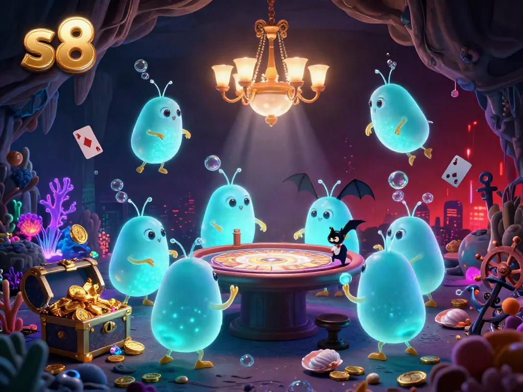 Experience the excitement of s8 casino play with glowing glowworms and dynamic game elements.