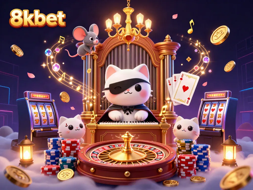 Experience the thrill of 8kbet with a fantasy-themed casino scene full of excitement and luxury.