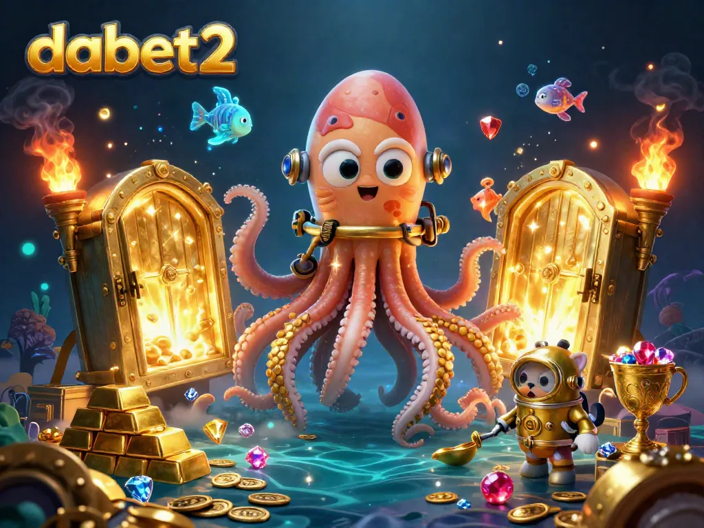 dabet2 showcases an immersive casino atmosphere with a mystical kraken and diving cat, offering an engaging gambling experience.