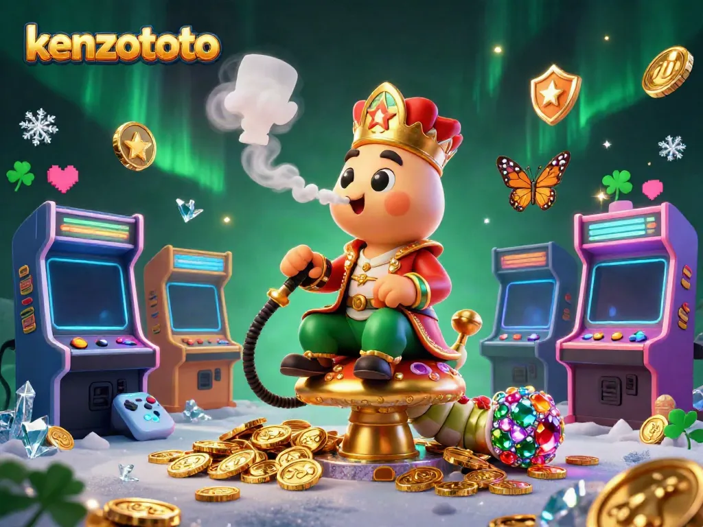 Join the action at kenzototo with a vibrant casino illustration showcasing gaming excitement and colorful game elements.