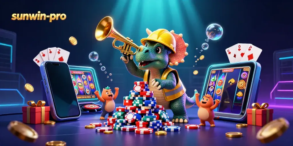 Celebrate wins with sunwin-pro in a vibrant casino scene filled with lively characters.