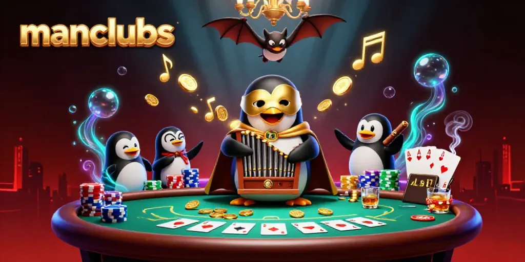 Experience winning moments at manclubs with a lively 3D casino illustration featuring exciting gameplay.