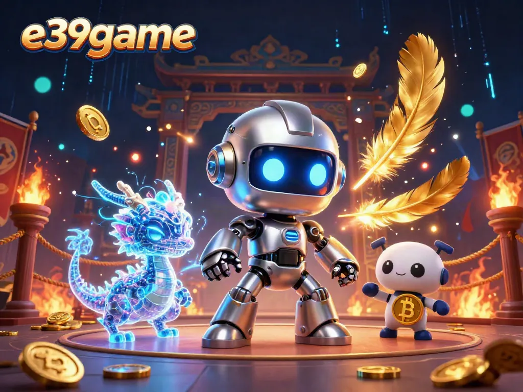 Experience thrilling gameplay at e39game with cyberpunk characters, dragon companion and dynamic casino elements.