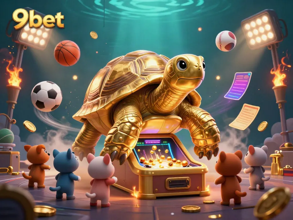 Experience thrilling gaming adventures with 9bet's lively cartoon scene showcasing casino energy and excitement.
